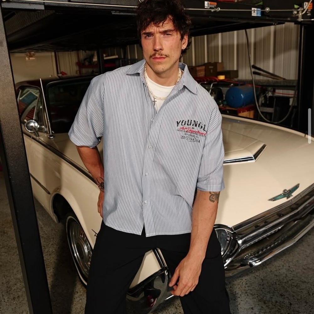 YoungLA Industry Button-Ups Blue